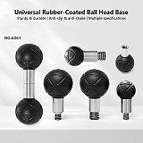 Rubber Wrapped Swivel Ball Head Car Phone Extension Mount Base with 1/4  3/8  Thread Screw Holes Camera Photography Accessory