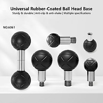 Rubber Wrapped Swivel Ball Head Car Phone Extension Mount Base with 1/4  3/8  Thread Screw Holes Camera Photography Accessory