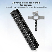 Universal Camera Top Hand Grip Handle with Cold Shoe Interface Compatible with DSLR & Mirrorless Camera Cage Rigs Multi-Port Expansion with multiple 1/4 3/8 Screw Hole