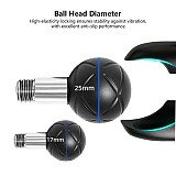 Rubber Wrapped Swivel Ball Head Car Phone Extension Mount Base with 1/4  3/8  Thread Screw Holes Camera Photography Accessory