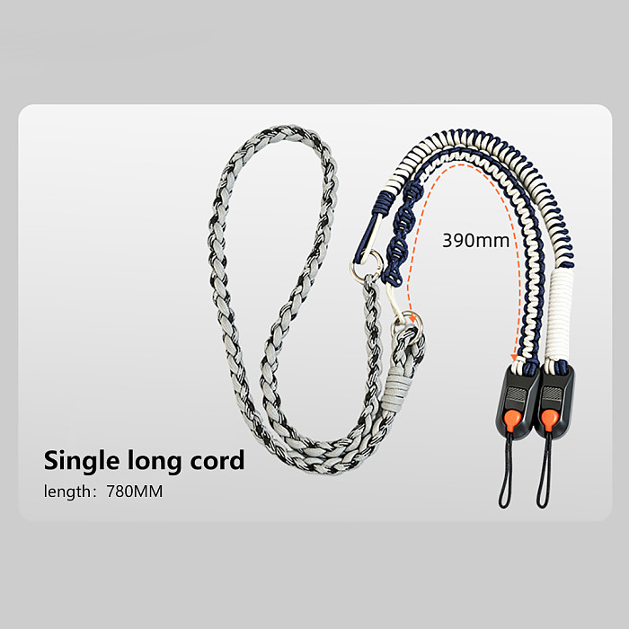 Vintage Braided Camera Strap Quick Release Buckle, Adjustable Extended Crossbody Neck Strap, Detachable Wrist Lanyard for Mirrorless & DSLR Cameras