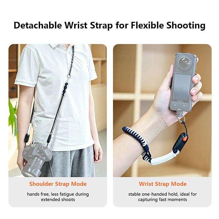 Vintage Braided Camera Strap Quick Release Buckle, Adjustable Extended Crossbody Neck Strap, Detachable Wrist Lanyard for Mirrorless & DSLR Cameras