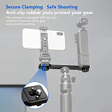 Metal Horizontal Cross Bar with Arri Locating Bracket, Dual Position Handheld Support Fit for DJI Pocket 3, Smartphone, DSLR & Mirrorless Cameras