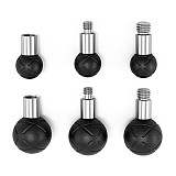 Rubber Wrapped Swivel Ball Head Car Phone Extension Mount Base with 1/4  3/8  Thread Screw Holes Camera Photography Accessory