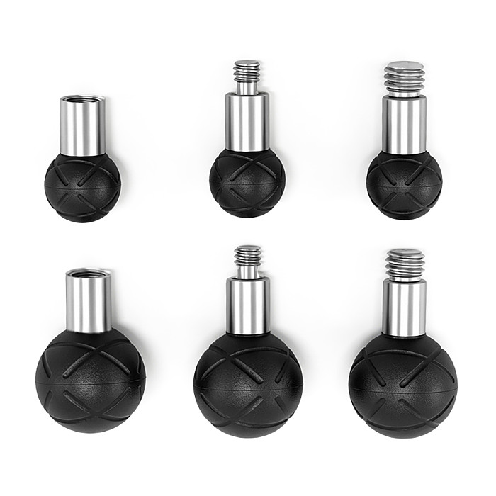 Rubber Wrapped Swivel Ball Head Car Phone Extension Mount Base with 1/4  3/8  Thread Screw Holes Camera Photography Accessory