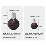 Rubber Wrapped Swivel Ball Head Car Phone Extension Mount Base with 1/4  3/8  Thread Screw Holes Camera Photography Accessory