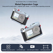 Aluminum Alloy Metal Camera Cage Frame Protective Housing, Anti-Drop Frame Case Compatible with DJI Action 5 Pro / 4 / 3 Action Cameras