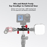 Universal 3-Prong Tripod Mount Adapter Multi-Camera Live Streaming Bracket, Compatible with GoPro & DJI Action Series Action Cameras