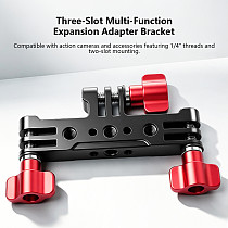 Universal 3-Prong Tripod Mount Adapter Multi-Camera Live Streaming Bracket, Compatible with GoPro & DJI Action Series Action Cameras