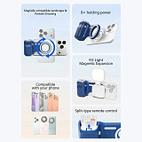 MagSafe-Compatible Magnetic Bluetooth Phone Photography Handle, Wireless Selfie Shooting Controller with Fill Light & Zoom Adjustment, Multi-Purpose Phone Camera Grip