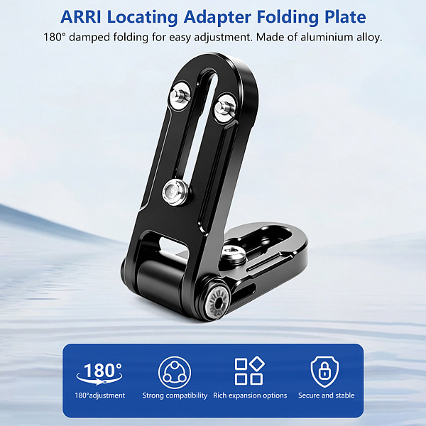 Foldable Mini L-Shaped Quick Release Plate Mount Base for Video Transmitter Monitor, 1/4 Inch Screw with Arri Locating Pin Photography Accessory