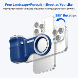 MagSafe-Compatible Magnetic Bluetooth Phone Photography Handle, Wireless Selfie Shooting Controller with Fill Light & Zoom Adjustment, Multi-Purpose Phone Camera Grip