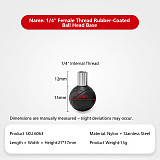 Rubber Wrapped Swivel Ball Head Car Phone Extension Mount Base with 1/4  3/8  Thread Screw Holes Camera Photography Accessory