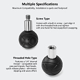 Rubber Wrapped Swivel Ball Head Car Phone Extension Mount Base with 1/4  3/8  Thread Screw Holes Camera Photography Accessory