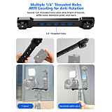 Metal Horizontal Cross Bar with Arri Locating Bracket, Dual Position Handheld Support Fit for DJI Pocket 3, Smartphone, DSLR & Mirrorless Cameras