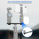 Metal Horizontal Cross Bar with Arri Locating Bracket, Dual Position Handheld Support Fit for DJI Pocket 3, Smartphone, DSLR & Mirrorless Cameras