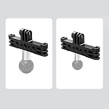 Universal 3-Prong Tripod Mount Adapter Multi-Camera Live Streaming Bracket, Compatible with GoPro & DJI Action Series Action Cameras