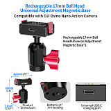 XT-XINTE Rechargeable 1/4 Screw Multi-Angle Adjustable Double-Sided Magnetic Quick Release Mount, Dual Side Magnetic Quick Detach Bracket for DJI Nano Action Camera