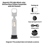 XT-XINTE Magnetic Fill Light for DJI Osmo Pocket 3 Pocket 4, Portable Vlog Video Light Brightness Levels Adjustable, Type-C Fast Charging Mini Pocket Camera Lighting Accessory