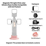 XT-XINTE Magnetic Fill Light for DJI Osmo Pocket 3 Pocket 4, Portable Vlog Video Light Brightness Levels Adjustable, Type-C Fast Charging Mini Pocket Camera Lighting Accessory