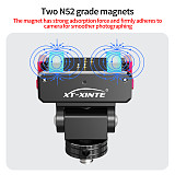 XT-XINTE Rechargeable 1/4 Screw Multi-Angle Adjustable Double-Sided Magnetic Quick Release Mount, Dual Side Magnetic Quick Detach Bracket for DJI Nano Action Camera
