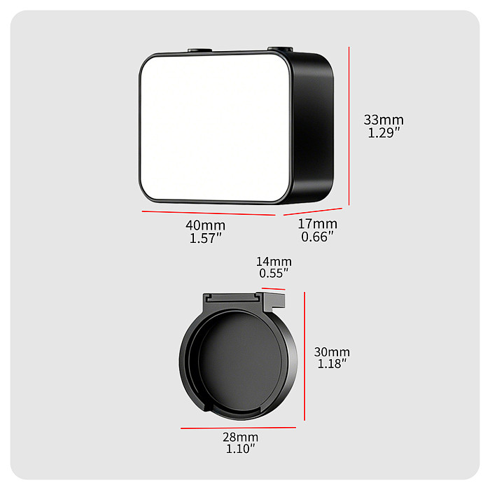 XT-XINTE Magnetic Fill Light for DJI Osmo Pocket 3 Pocket 4, Portable Vlog Video Light Brightness Levels Adjustable, Type-C Fast Charging Mini Pocket Camera Lighting Accessory