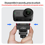 XT-XINTE Rechargeable 1/4 Screw Multi-Angle Adjustable Double-Sided Magnetic Quick Release Mount, Dual Side Magnetic Quick Detach Bracket for DJI Nano Action Camera