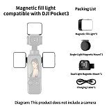 XT-XINTE Magnetic Fill Light for DJI Osmo Pocket 3 Pocket 4, Portable Vlog Video Light Brightness Levels Adjustable, Type-C Fast Charging Mini Pocket Camera Lighting Accessory