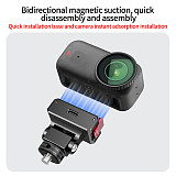 XT-XINTE Rechargeable 1/4 Screw Multi-Angle Adjustable Double-Sided Magnetic Quick Release Mount, Dual Side Magnetic Quick Detach Bracket for DJI Nano Action Camera
