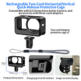 XT-XINTE Magnetic Protective Frame for DJI Osmo Nano, Dual Cold Shoe Camera Cage, USB-C Charging Vertical Horizontal Mount