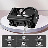 XT-XINTE Magnetic Protective Frame for DJI Osmo Nano, Dual Cold Shoe Camera Cage, USB-C Charging Vertical Horizontal Mount