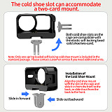 XT-XINTE Magnetic Protective Frame for DJI Osmo Nano, Dual Cold Shoe Camera Cage, USB-C Charging Vertical Horizontal Mount