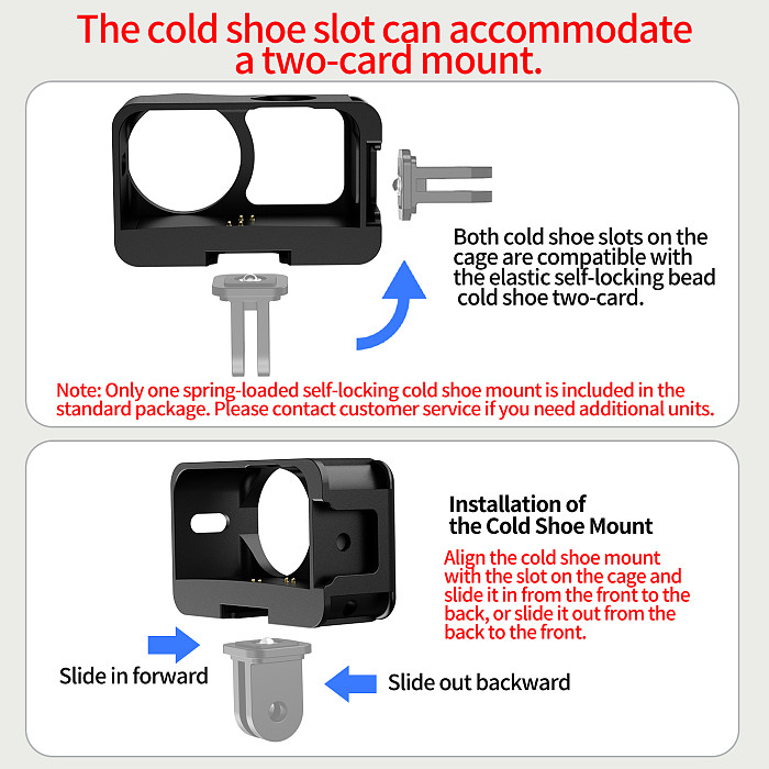 XT-XINTE Magnetic Protective Frame for DJI Osmo Nano, Dual Cold Shoe Camera Cage, USB-C Charging Vertical Horizontal Mount