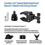 XT-XINTE 22mm Aluminum Ball Head, 1/4  Screw & Expansion Hole, ARRI-Standard Locating Mount for 1/4  Devices Compatible with DJI/Insta360/GOPRO Action Camera Fixed Expansion Accessories