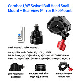 XT-XINTE 22mm Aluminum Ball Head, 1/4  Screw & Expansion Hole, ARRI-Standard Locating Mount for 1/4  Devices Compatible with DJI/Insta360/GOPRO Action Camera Fixed Expansion Accessories