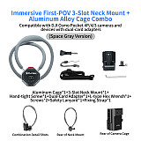 XT-XINTE Immersive Magnetic Neck Bracket & Extension Cage Kit Compatible with DJI Osmo Pocket 4/3, Hands-Free Vlog Neck Strap with  Silicone Neck Ring