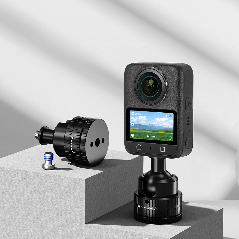 XT-XINTE 22mm Aluminum Ball Head, 1/4  Screw & Expansion Hole, ARRI-Standard Locating Mount for 1/4  Devices Compatible with DJI OSMO 360 II/Insta360 X6/GOPRO Action Camera Fixed Expansion Accessories
