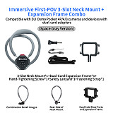 XT-XINTE Immersive Magnetic Neck Bracket & Extension Cage Kit Compatible with DJI Osmo Pocket 4/3, Hands-Free Vlog Neck Strap with  Silicone Neck Ring