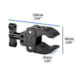 XT-XINTE Aluminum Alloy 22mm Ball Head  Mount with 1/4  Screw & Extension Port compatible with DJI Pocket 3/4 For GoPro FOR Insta360 X5 & Smartphone Clips