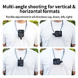XT-XINTE Immersive Magnetic Neck Bracket & Extension Cage Kit Compatible with DJI Osmo Pocket 4/3, Hands-Free Vlog Neck Strap with  Silicone Neck Ring