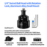 XT-XINTE 22mm Aluminum Ball Head, 1/4  Screw & Expansion Hole, ARRI-Standard Locating Mount for 1/4  Devices Compatible with DJI/Insta360/GOPRO Action Camera Fixed Expansion Accessories