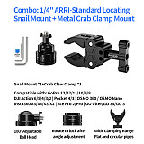 XT-XINTE Aluminum Alloy 22mm Ball Head  Mount with 1/4  Screw & Extension Port compatible with DJI Pocket 3/4 For GoPro FOR Insta360 X5 & Smartphone Clips