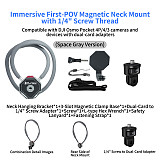 XT-XINTE Immersive Magnetic Neck Bracket & Extension Cage Kit Compatible with DJI Osmo Pocket 4/3, Hands-Free Vlog Neck Strap with  Silicone Neck Ring