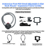 XT-XINTE Immersive Magnetic Neck Bracket & Extension Cage Kit Compatible with DJI Osmo Pocket 4/3, Hands-Free Vlog Neck Strap with  Silicone Neck Ring