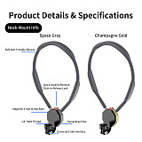 XT-XINTE Immersive Magnetic Neck Bracket & Extension Cage Kit Compatible with DJI Osmo Pocket 4/3, Hands-Free Vlog Neck Strap with  Silicone Neck Ring