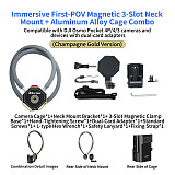 XT-XINTE Immersive Magnetic Neck Bracket & Extension Cage Kit Compatible with DJI Osmo Pocket 4/3, Hands-Free Vlog Neck Strap with  Silicone Neck Ring