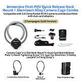 XT-XINTE Immersive Magnetic Neck Bracket & Extension Cage Kit Compatible with DJI Osmo Pocket 4/3, Hands-Free Vlog Neck Strap with  Silicone Neck Ring