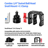 XT-XINTE 22mm Aluminum Ball Head, 1/4  Screw & Expansion Hole, ARRI-Standard Locating Mount for 1/4  Devices Compatible with DJI/Insta360/GOPRO Action Camera Fixed Expansion Accessories