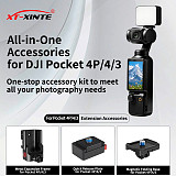 XT-XINTE Immersive Magnetic Neck Bracket & Extension Cage Kit Compatible with DJI Osmo Pocket 4/3, Hands-Free Vlog Neck Strap with  Silicone Neck Ring