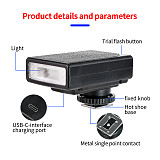 XT-XINTE Rechargeable DSLR Flash Type-C, Anti-Slip Matte Top, Universal Portable Outdoor Light